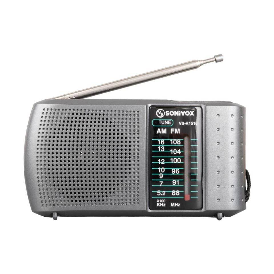 Sonivox Vs-r1516 Gri Renk Mini Cep Radyosu Deprem Çantasına Uygun Fm Radyo