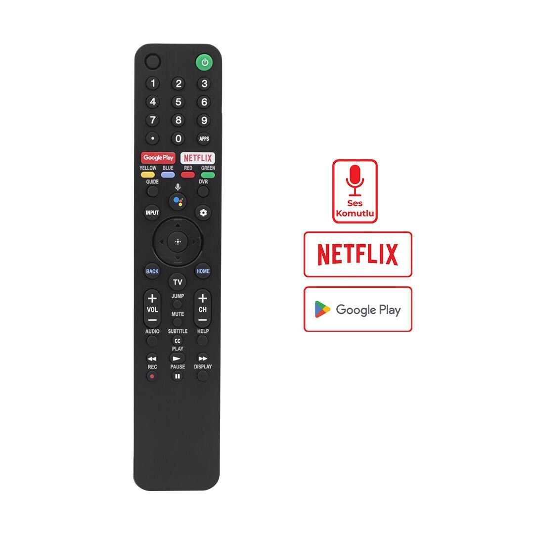 WEKO KL SONY RMF-TX500U NETFLIX-GOOGLE PLAY TUŞLU SES KOMUTLU LCD LED TV KUMANDA
