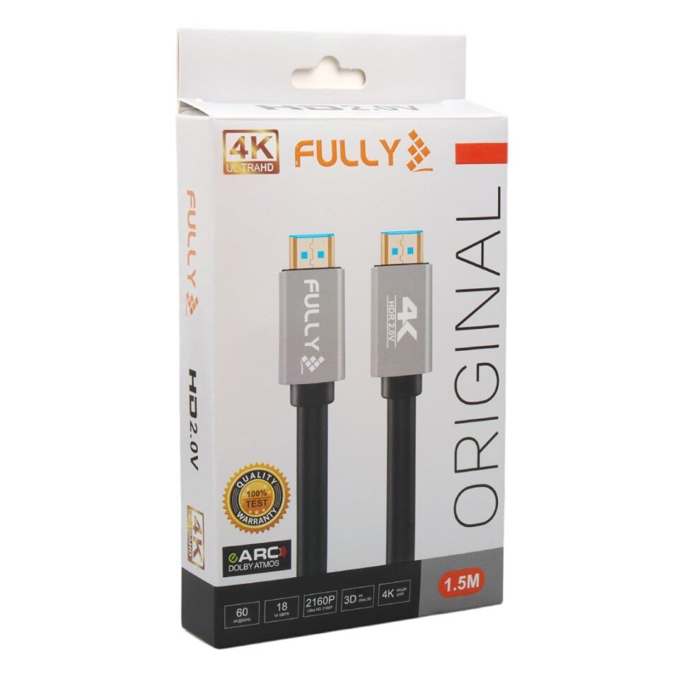 Fully G-507L 1.5 Metre 4K V2.0 Ultra HD Alüminyum Başlıklı HDMI Görüntü Kablosu