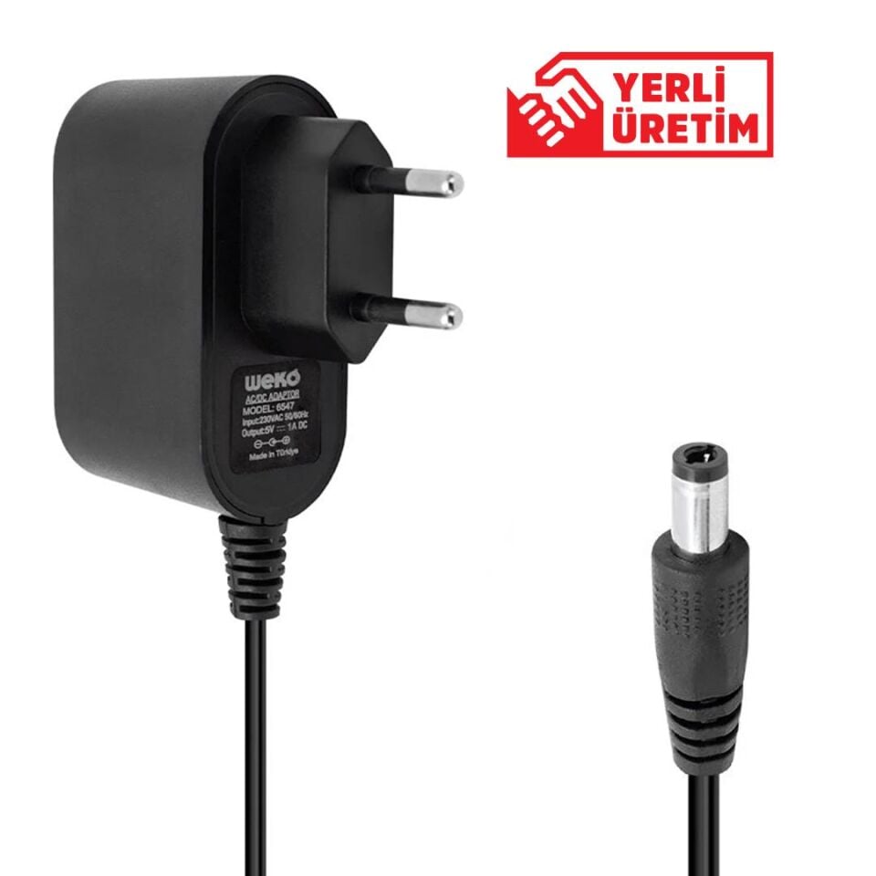 Ayt Weko 5 Volt 1 Amper 5 Watt Plastik Kasa Priz Tipi Adaptör 5.5x2.5
