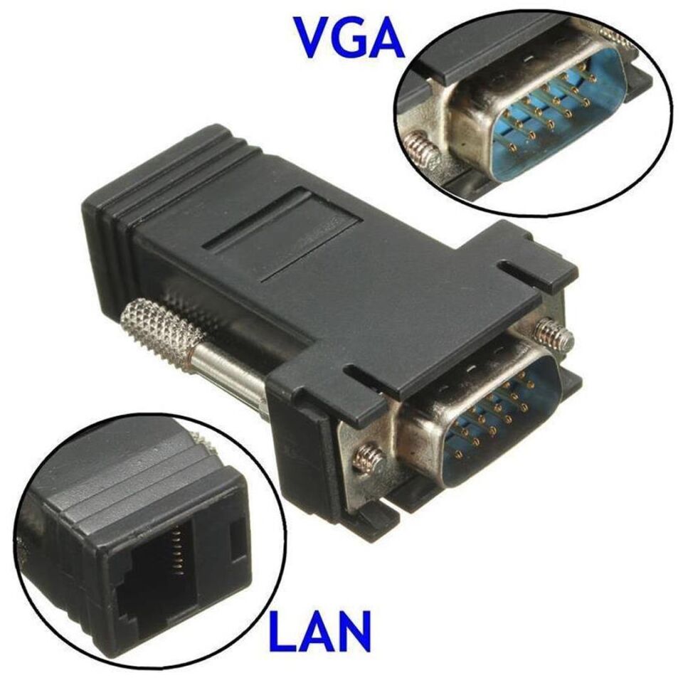 Powermaster VGA Extender RJ45 CAT5 CAT6 CAT7 Uzatıcı Çevirici Dönüştürücü