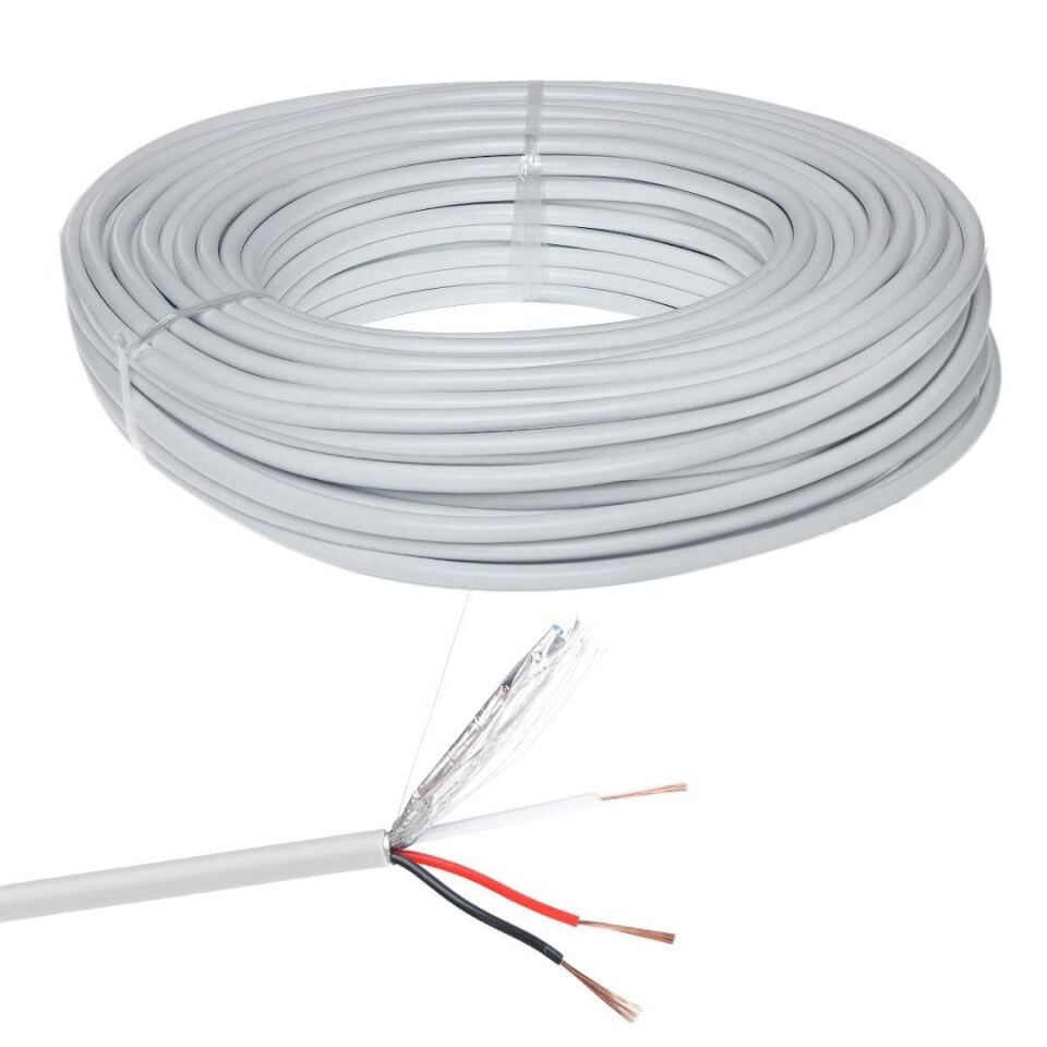 Ayt Powermaster PM-27948 2+1X0.50mm Cca Cctv Kamera Kablosu 100 Metre Güvenlik Kamerası Kablosu