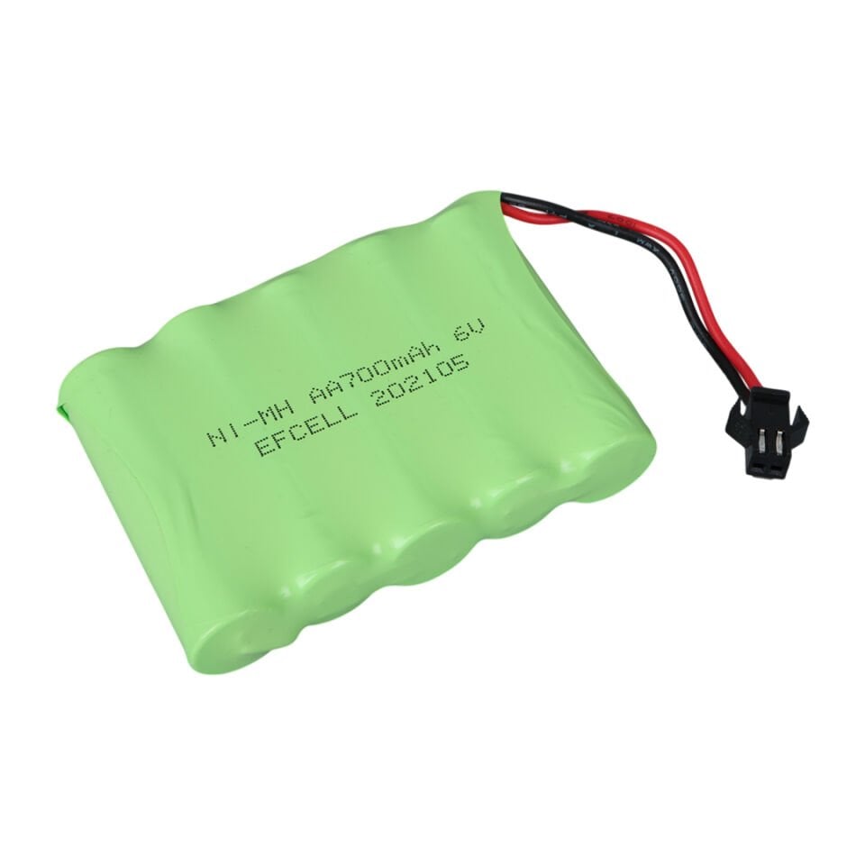 Ayt Efcell EF-60700S 6 Volt 700 mAh Ni-Mh Şarj Edilebilir AA 5'li Grup Oyuncak Pili Şarjlı Pil 70x50x14 Mm