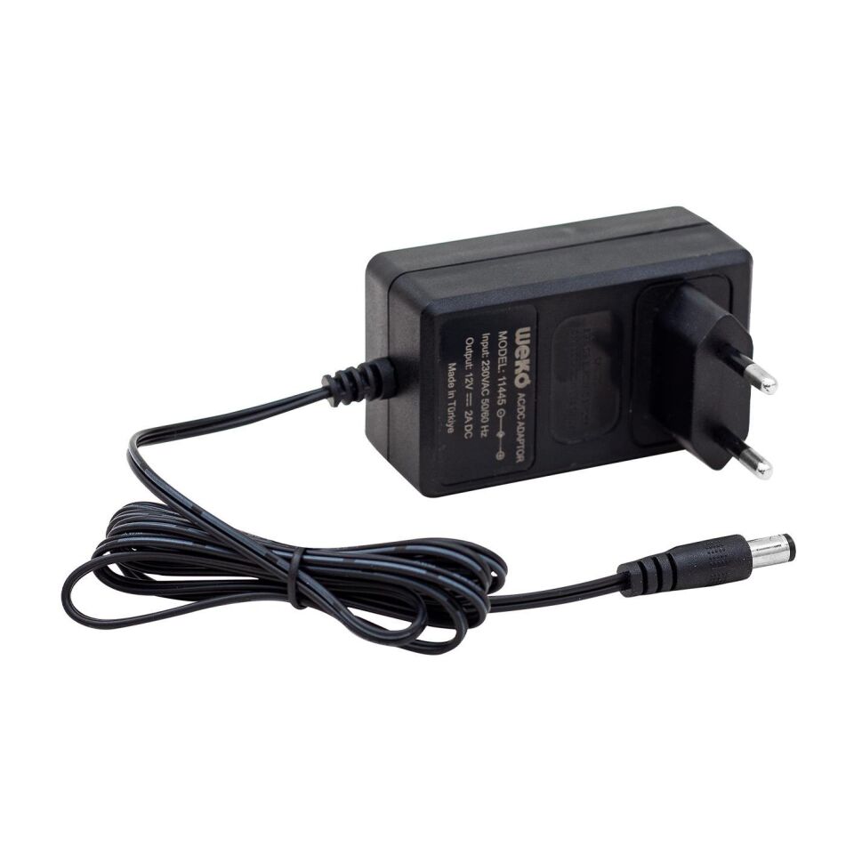 Ayt Weko 12 Volt 2 Amper 24 Watt Plastik Kasa Priz Tipi Adaptör 5.5x2.5 Uçlu