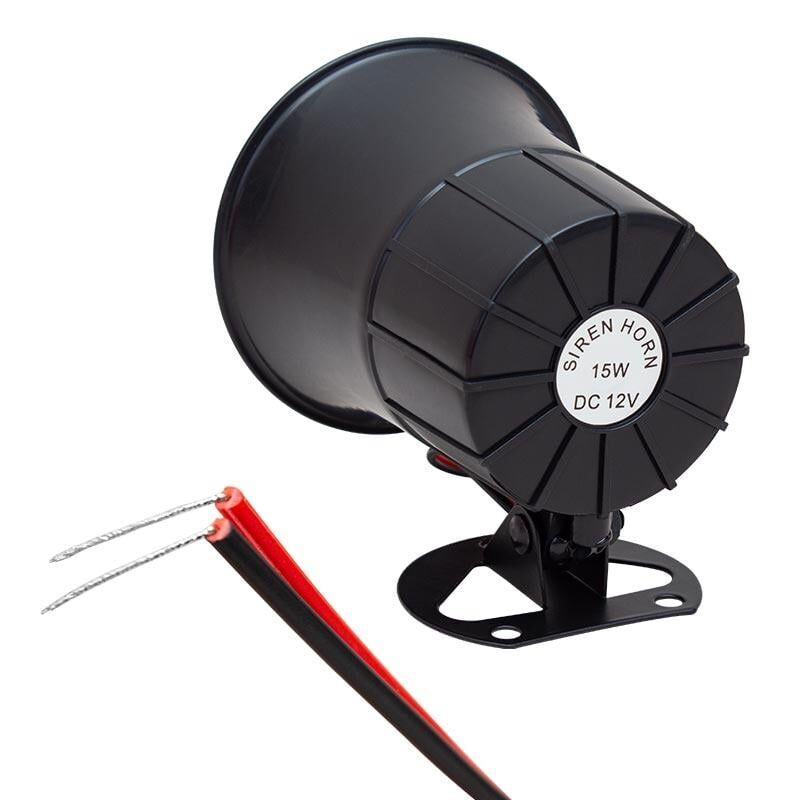 Magicvoice MV-30600 12 Volt 15 Watt Tek Sesli Elektronik Siren Korna Yüksek Desibelli ABS Kasa