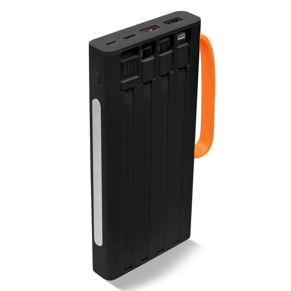 Powerway QC10-PD 10.000 Mah Dahili Kablolu Ve Fenerli Hızlı Şarj Power Bank