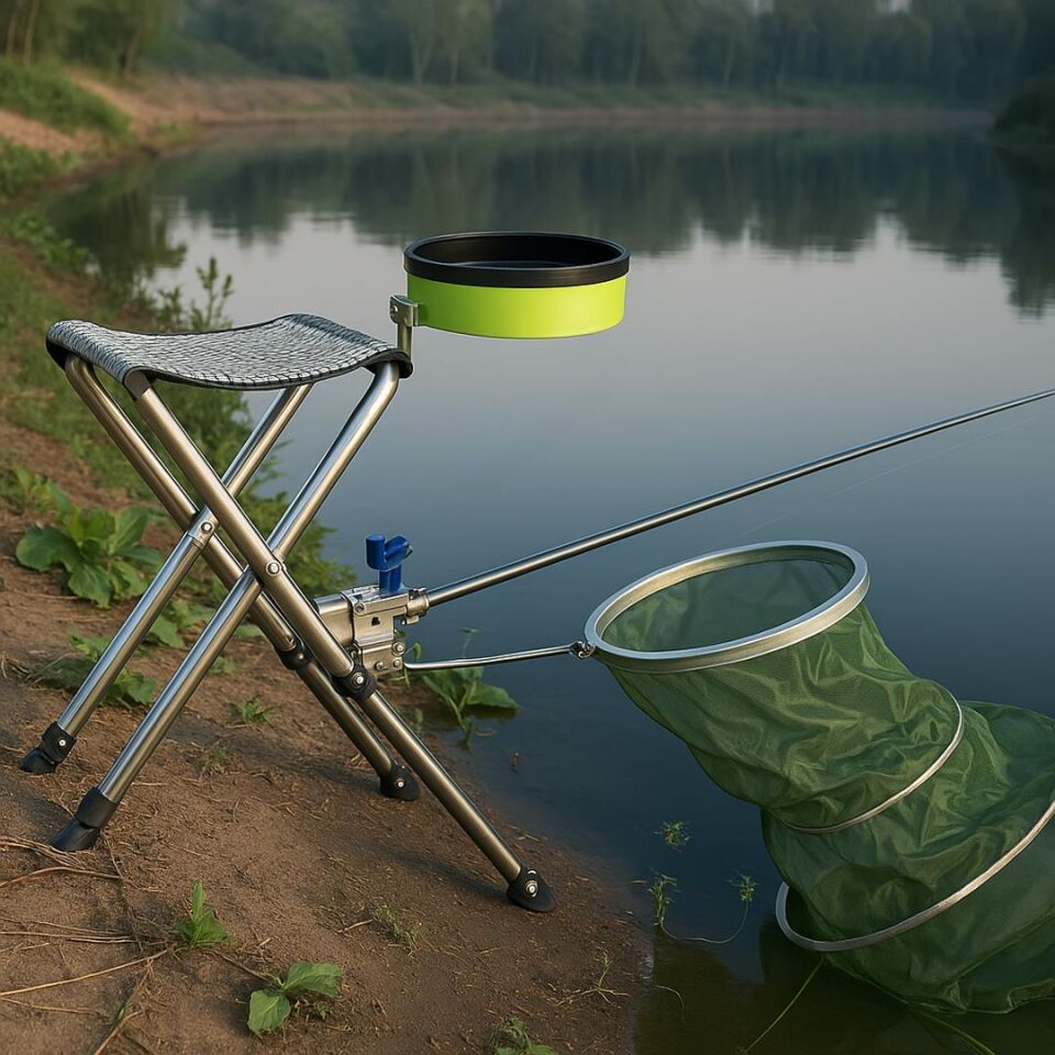 Sunup SN-25796 Metal Balıkçı Taburesi Katlanabilir Taşınabilir Ayarlanabilir Katlanır Tabure 50x32cm