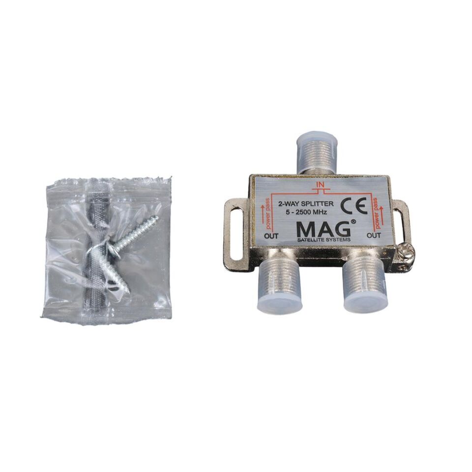 MAG 1 İn 2 Splitter 5-2500 Mhz Bölücü Tv Anten Çoklayıcı 1 Giriş 2 Çıkış Dağıtıcı