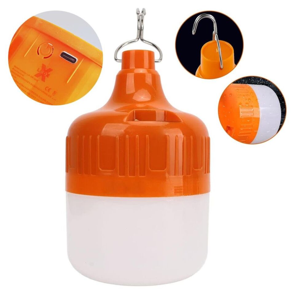 Ayt Ledx LN-OR100G 30 Watt Type-c Şarjlı Taşınabilir Asma Kancalı Kamp Çadır Lambası Led Aydınlatma 1200mAh 3 Modlu