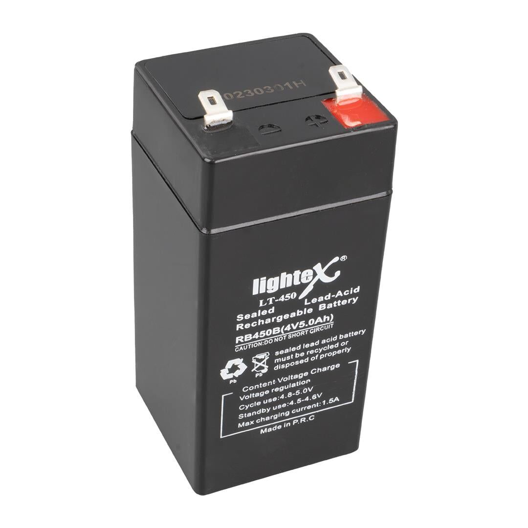 Lightex Lt-450 4 Volt 5 Amper Kuru Akü Işıldak Aküsü 4V 5A Boyut  4,7x4,7x10 Cm
