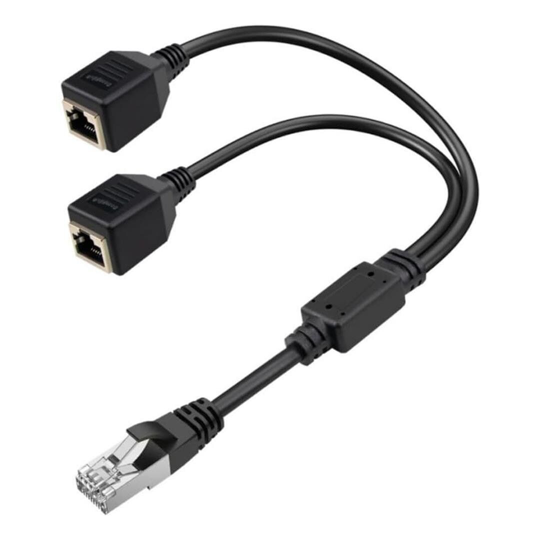 Ayt Powermaster PM-25434 Erkek RJ45 TO 2 x Dişi Ethernet Çoklayıcı Splitter Dağıtıcı İnternet Soketi Çoğaltıcı