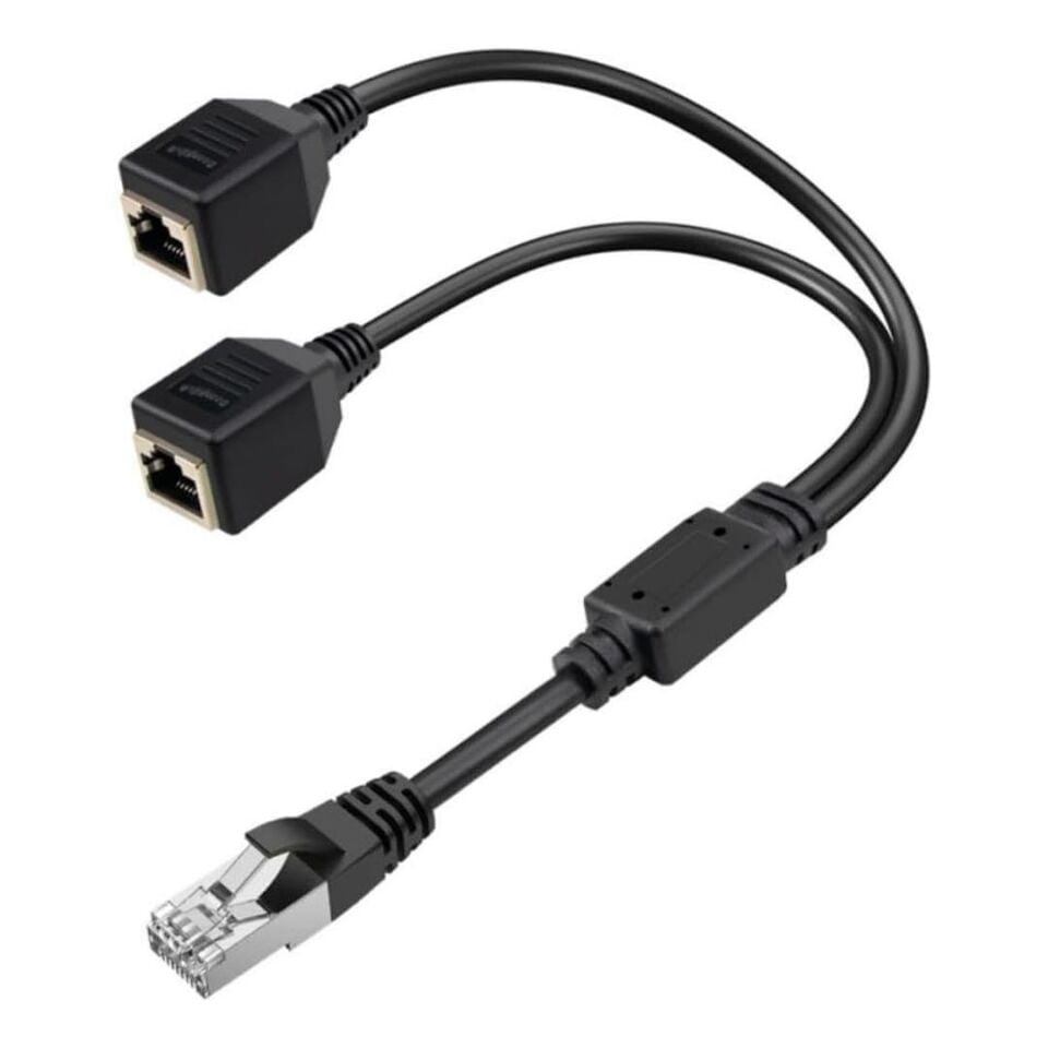 Ayt Powermaster PM-25434 Erkek RJ45 TO 2 x Dişi Ethernet Çoklayıcı Splitter Dağıtıcı İnternet Soketi Çoğaltıcı