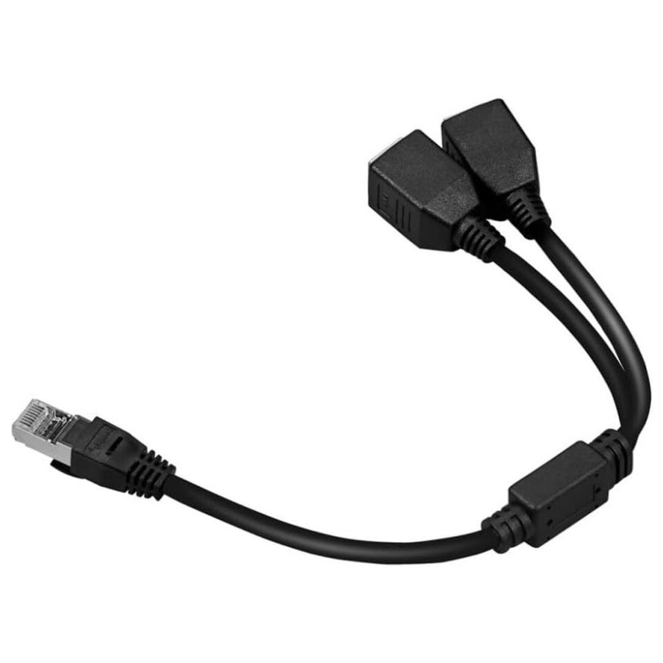 Ayt Powermaster PM-25434 Erkek RJ45 TO 2 x Dişi Ethernet Çoklayıcı Splitter Dağıtıcı İnternet Soketi Çoğaltıcı