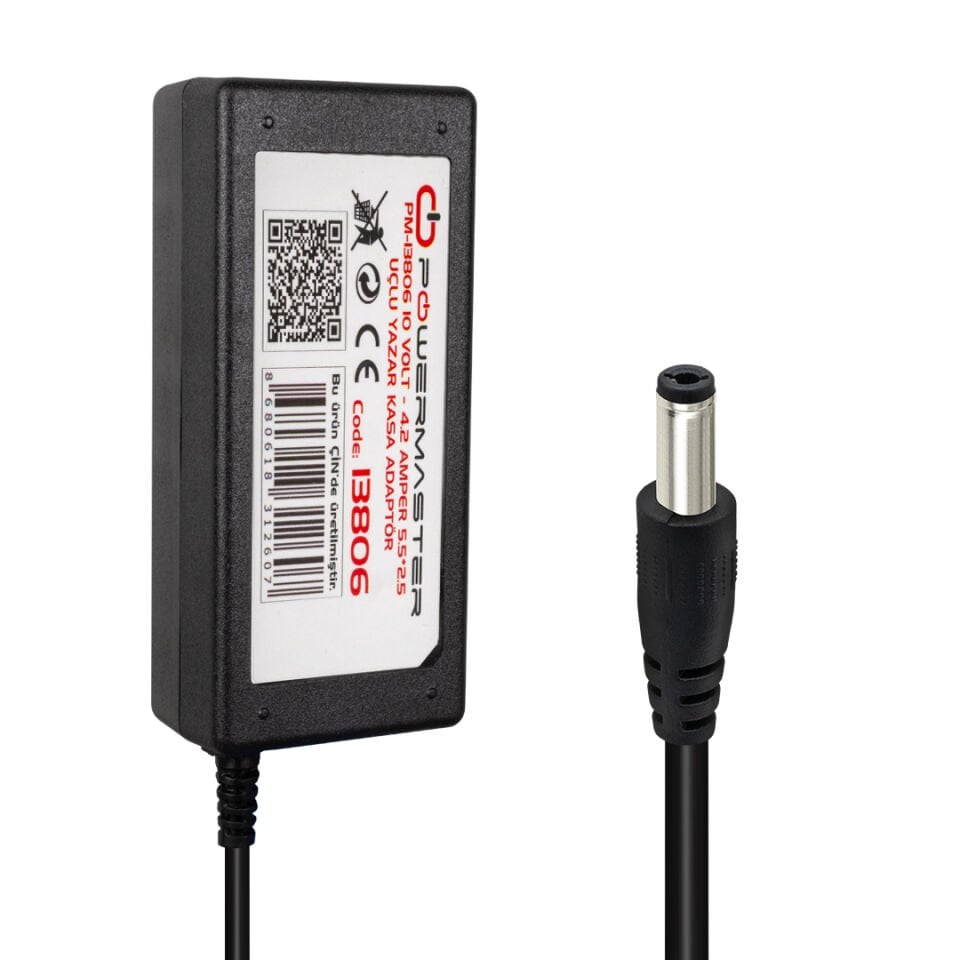 Powermaster 10 Volt 4.2 Amper Yazar Kasa Pos Cihazı Adaptörü Şarj Cihazı Aleti 10V-4.2A