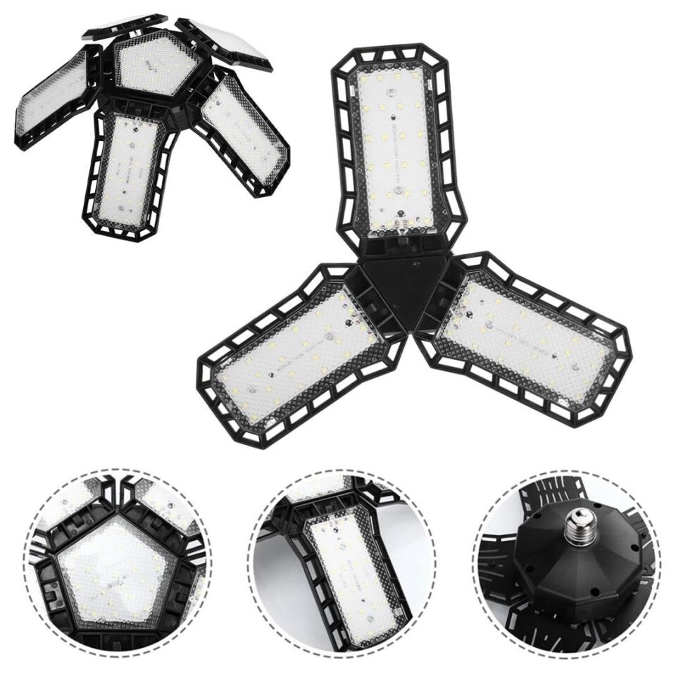 Ayt Ledx Ayarlanabilir Açılı 3 Kanatlı 72 Smd Ledli Galaxy Projektör Işığı 40W 4400 Lumen E27 Duy Ampul 32Cm