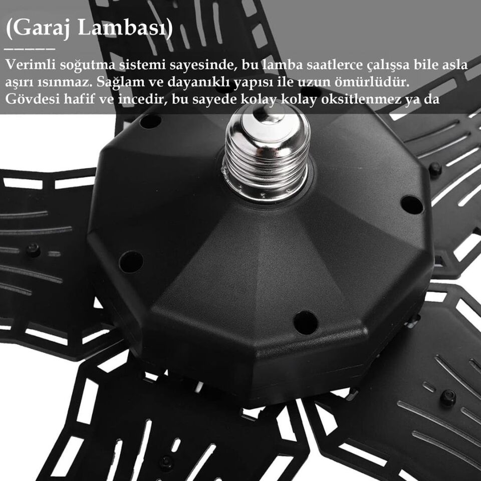 Ayt Ledx Ayarlanabilir Açılı 3 Kanatlı 72 Smd Ledli Galaxy Projektör Işığı 40W 4400 Lumen E27 Duy Ampul 32Cm