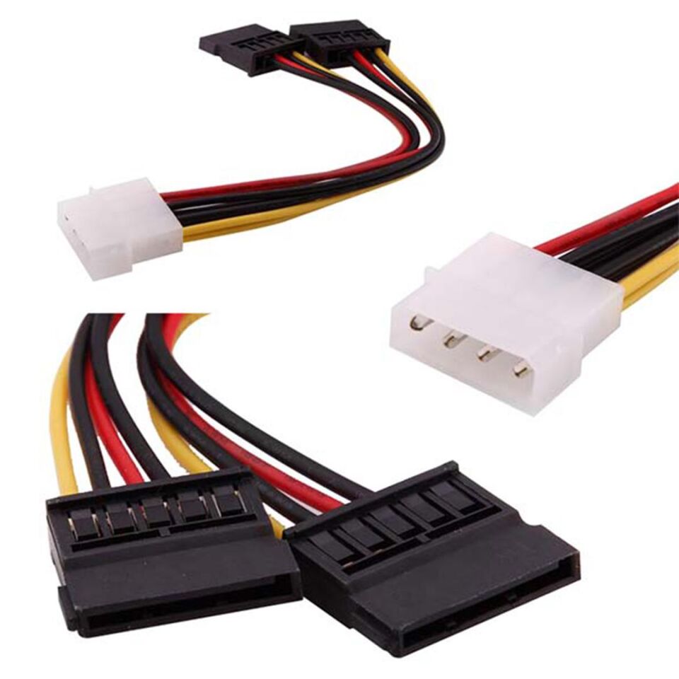 Powermaster İkili Sata Power Kablo Hard Disk Kablosu Dvr Kamera Kayıt Cihazı İçin