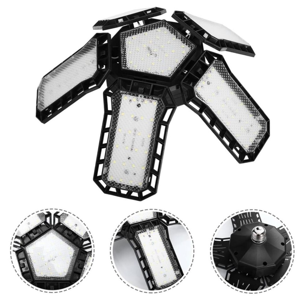Ayt Ledx Ayarlanabilir Açılı 5 Kanatlı 148 Smd Ledli Galaxy Projektör Işığı 60W 6600 Lumen E27 Duy Ampul 32Cm Çap