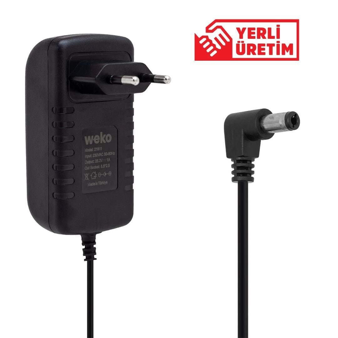 Weko 25.2 Volt - 1 Amper 5.5*2.5 Uçlu Priz Tipi Adaptör