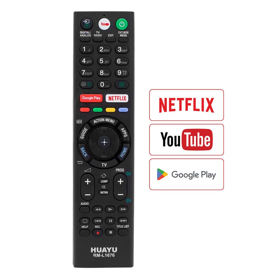 Huayu Kl RM-L1676 Sony Google Play Netflıx Youtube Tuşlu Unıversal Lcd Led Tv Kumanda