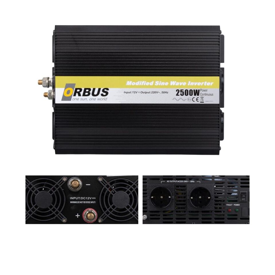Ayt Orbus MS12-2500 12 Volt 2500 Watt Modified Sinus İnverter