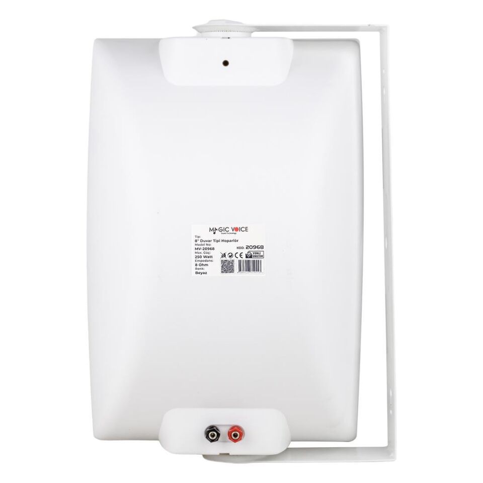Magicvoice İki Yollu 8 İnç 20cm 250W 100V Trafosuz Beyaz Hoparlör Duvar Tipi Sütun Hoparlör