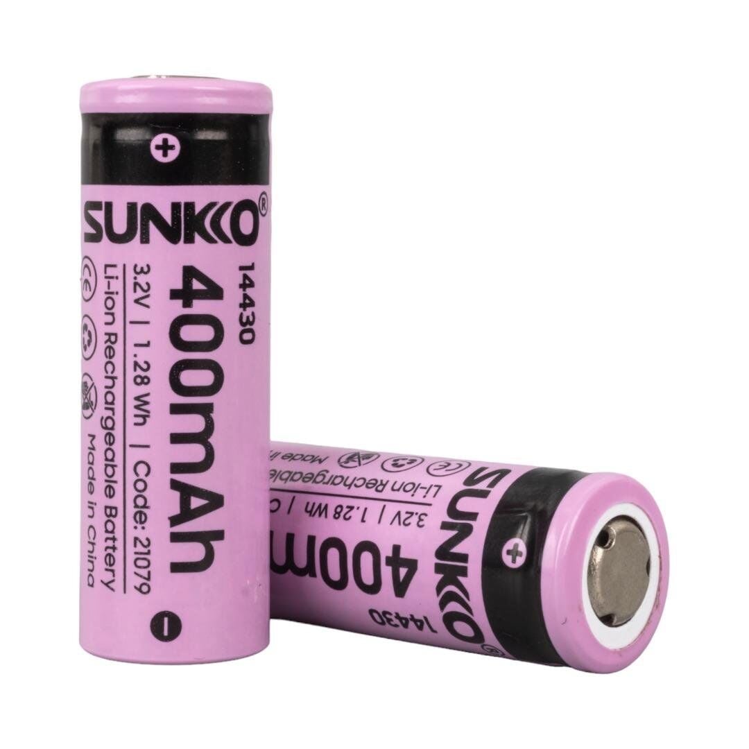 Sunkko Irf 3.2 Volt 400 Mah 14430 Şarj Edilebilir Pil 1 Adet Lityum İon Şarjlı Pil 14x43mm