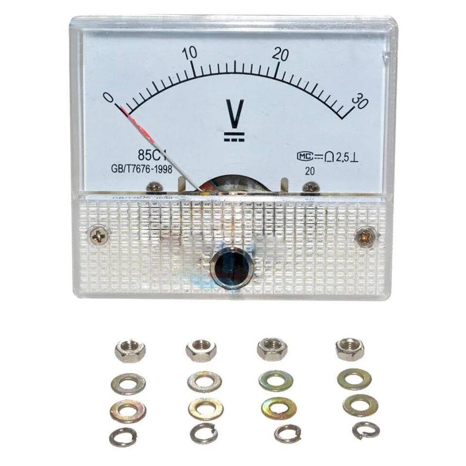Ayt 0-30V DC Analog Voltaj Gösterge 45x48 Mm Volt Ölçer Voltaj Ölçüm Cihazı Analog IC-230A