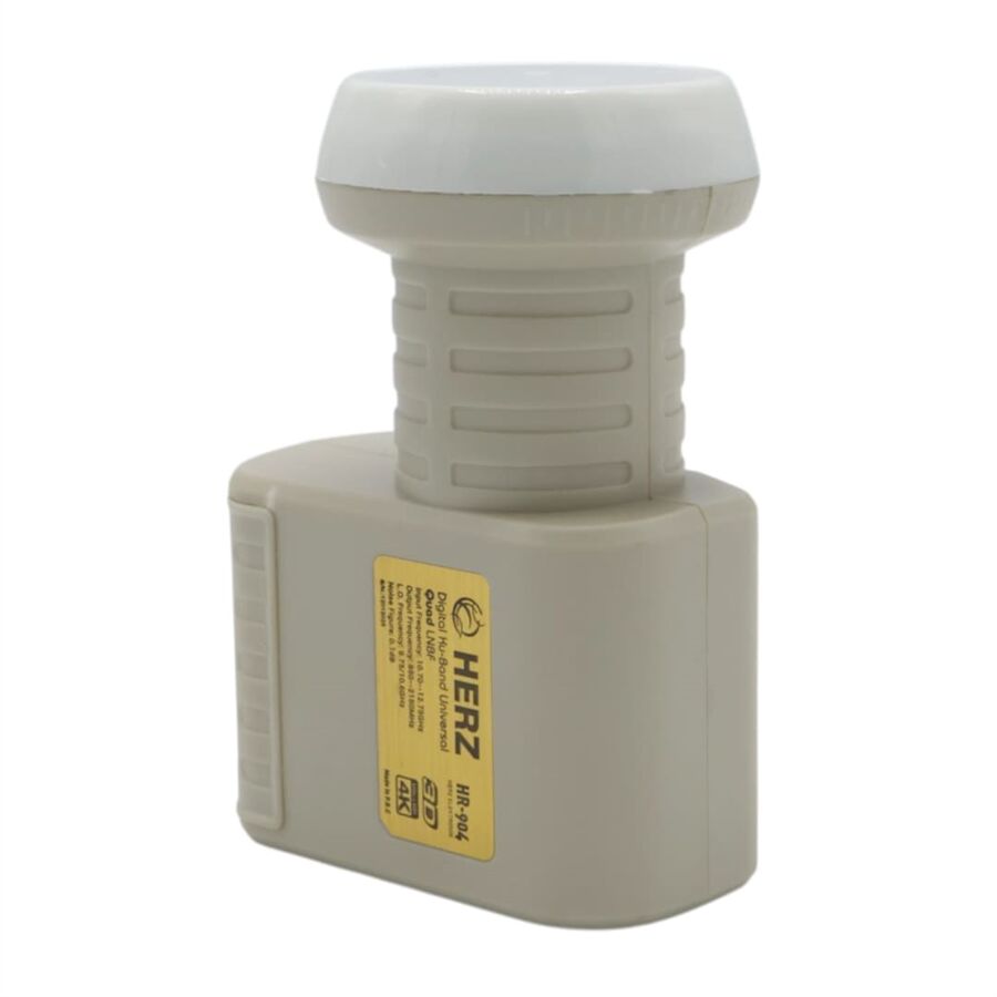 Herz HR-904 Digital Ku-Band Quad 4'Lü LNB Universal - Altın Uçlu 0.1Db Sharp Chip