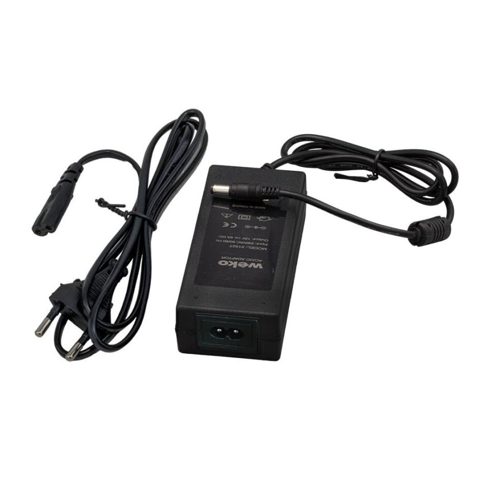 Ayt Weko 12 Volt 5 Amper 5.5 2.5 Uçlu Yerli Üretim Plastik Kasa Masaüstü Adaptör