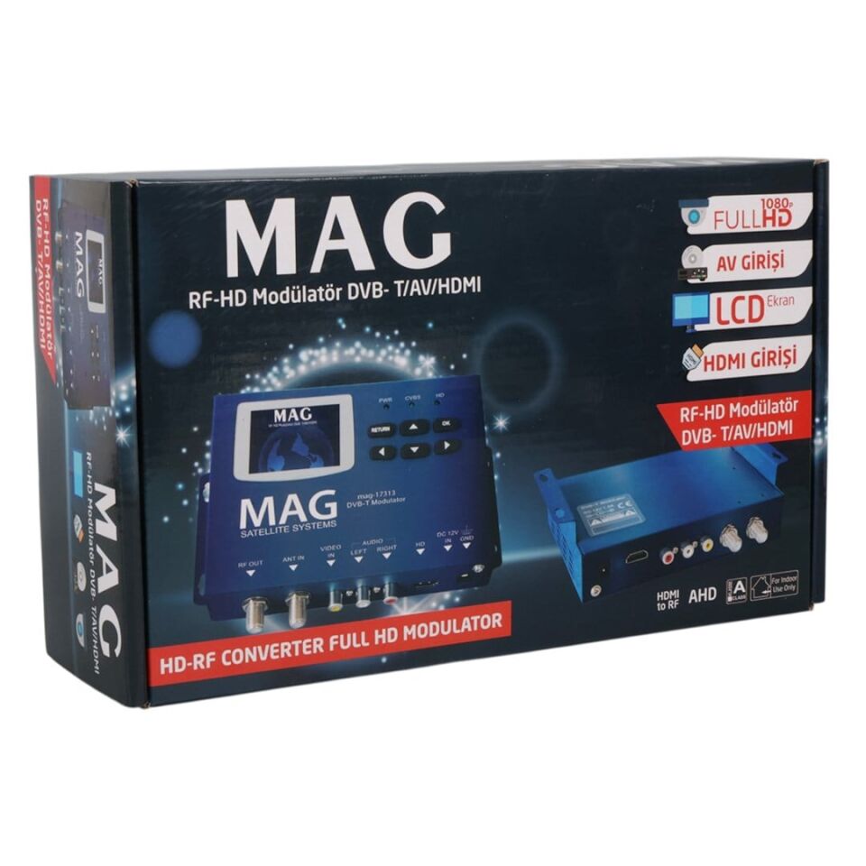 Ayt Mag Mg-17313 Lcd Ekranlı HD-RF Converter Full HD Modülatör Dvb Av Hdmı Encoder