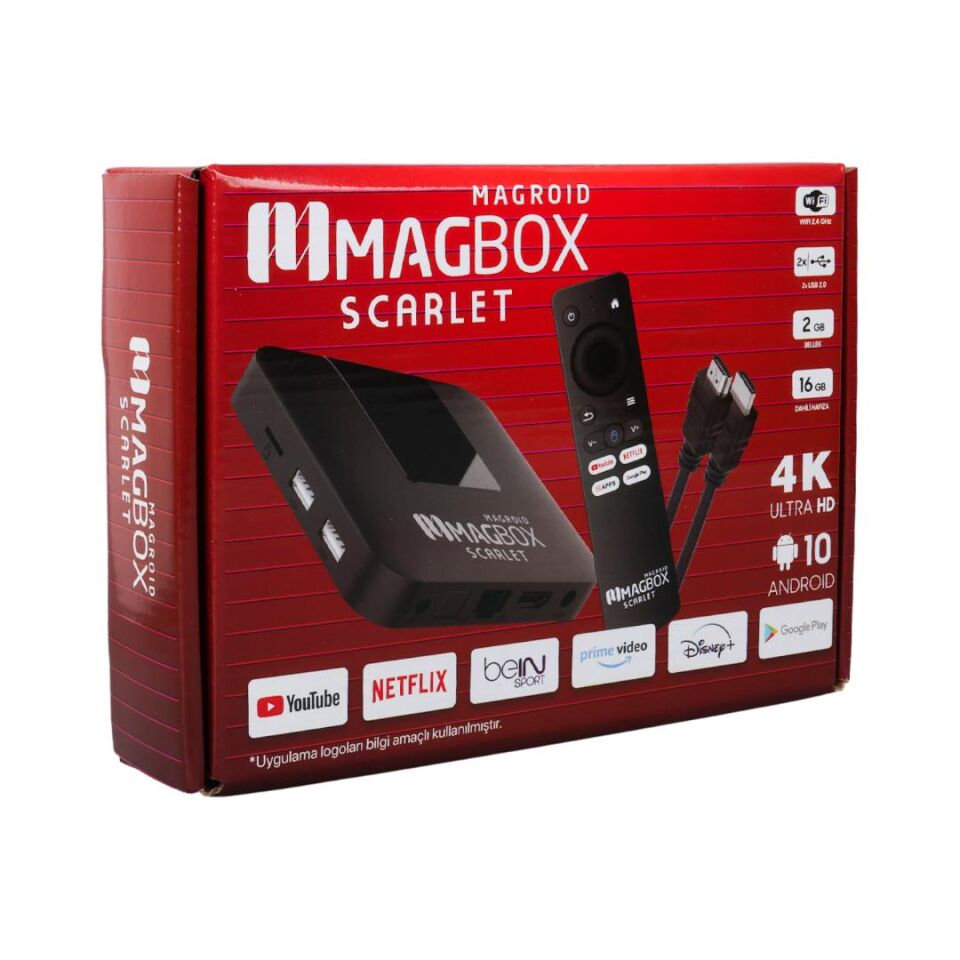 Ayt Magbox Magroid Scarlet 16 GB HDD 2 GB Ram 2.4G H313 Cpu Android Tv Box İ p Tv Destekli