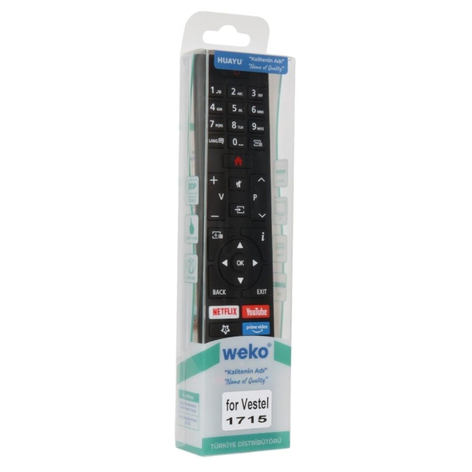 Vestel 65UD9000, RC 43157 - Toshiba CT 8557 - Telefunken XH32AJ600 - Finlux Netflix-Youtube Play Tuşlu Lcd-Led Tv Kumanda