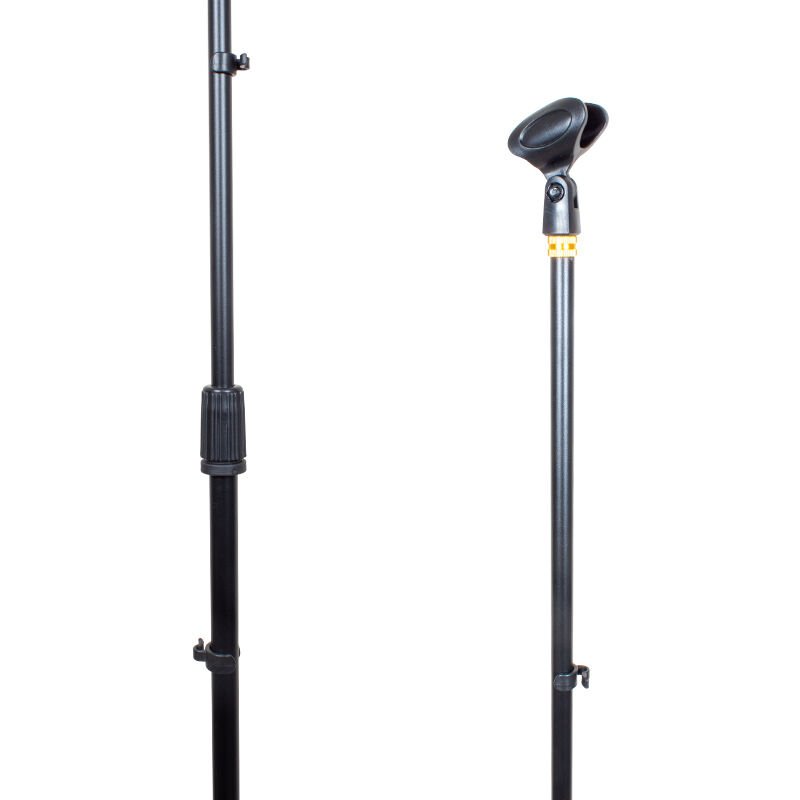 Ayt Magicvoice MV-19495 90Cm 180Cm İkili Mikrofon Sehpası Tutacağı Dökme Taban Ayarlanabilir Boydan Mikrofon Tutucu
