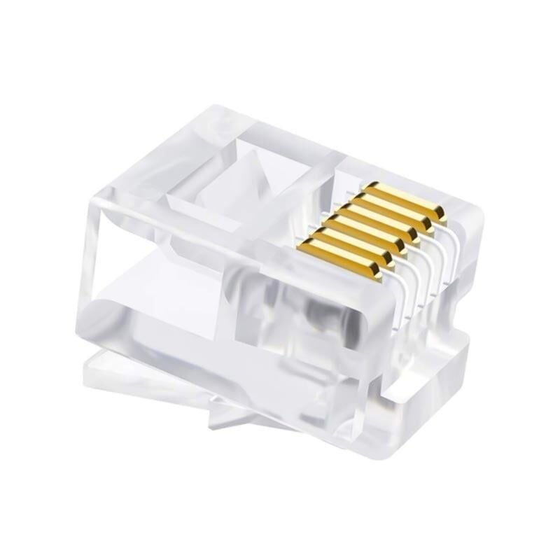 Ayt Telefon Soketi 6P 6C 100 Lük Paket Telefon Kablosu Jack Ucu Soketi