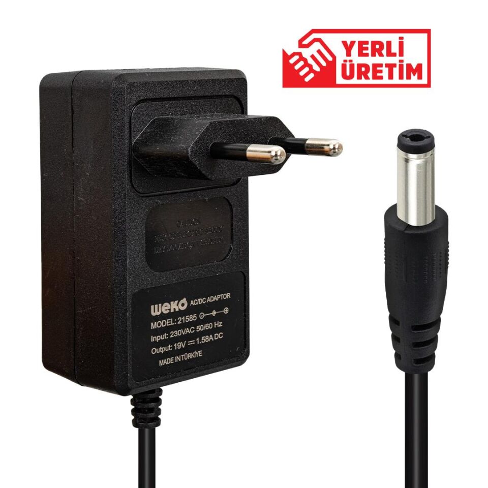 Weko 19 Volt 1.58 Amper 5.5 1.7 Uçlu Notebook Laptop Adaptör Şarj Cihazı Aleti