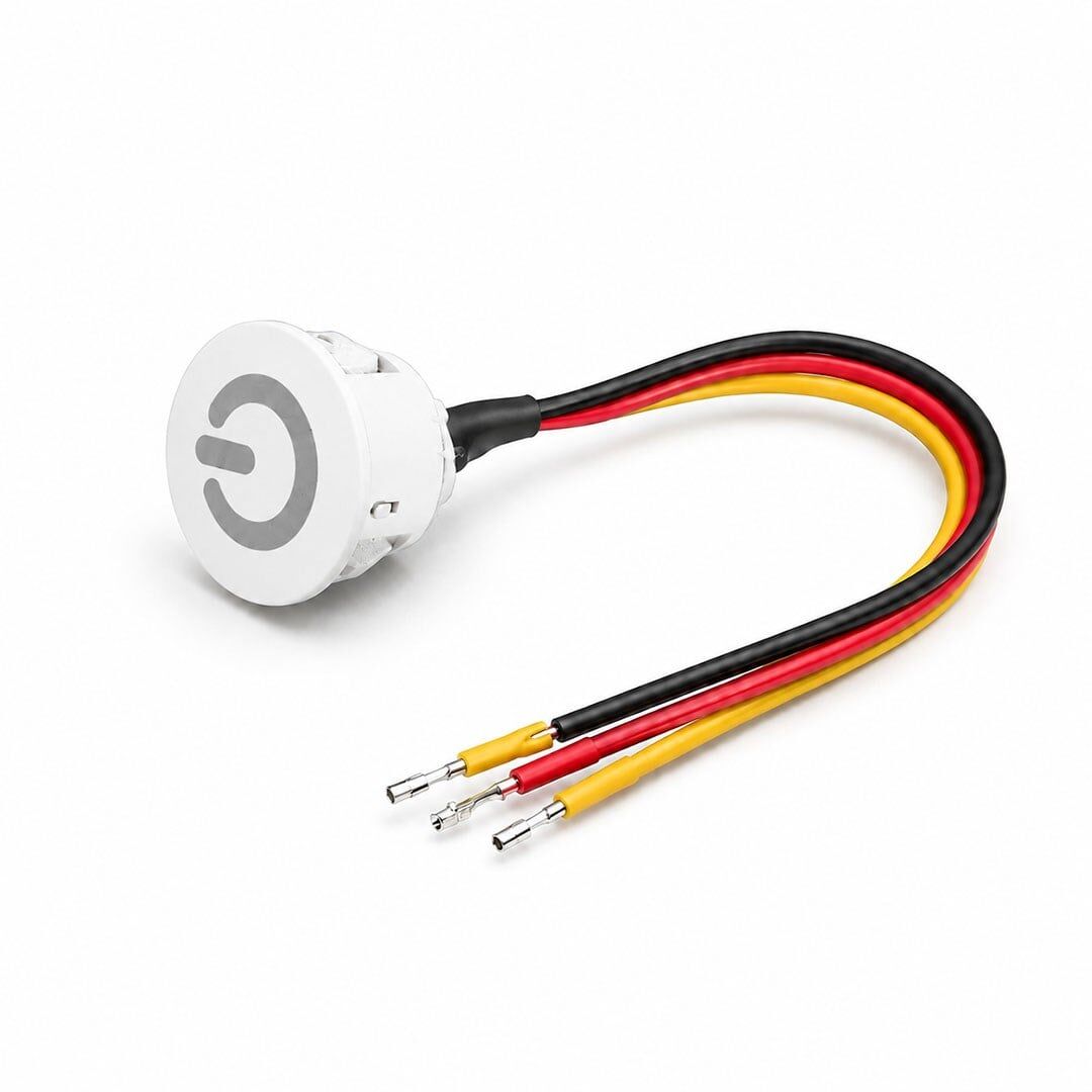 Powermaster PM-30802 3.7-4.2V 10Mm Kablolu Beyaz Led Dimmer Switch Buton