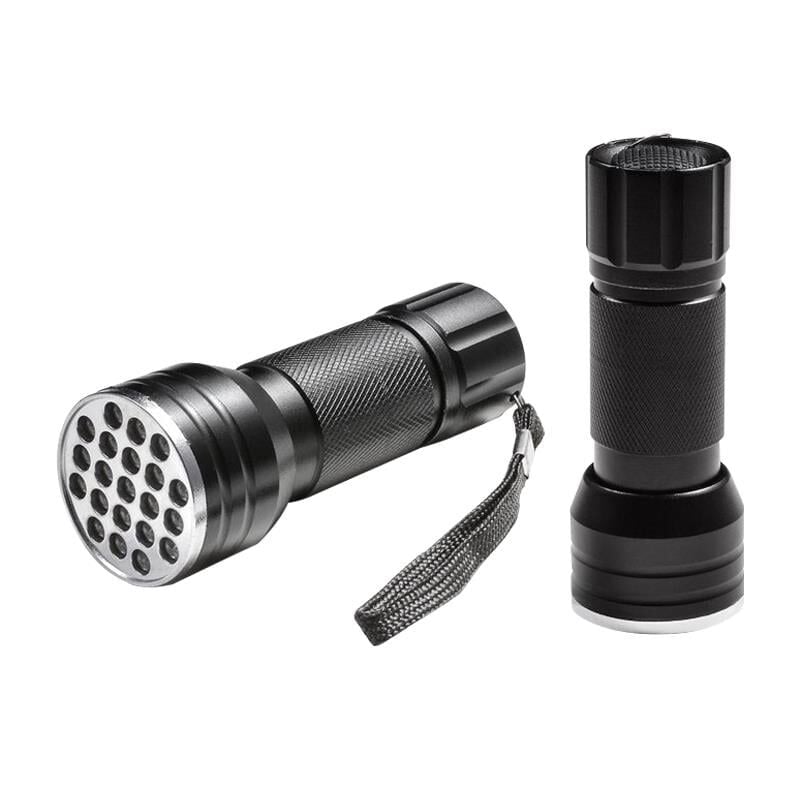 Powermaster Pm-6351 Uv Ultra Viyole Işıklı 21 Ledli 10 Cm Metal Pilli El Feneri Ultra Viole Para Kontrol Fener