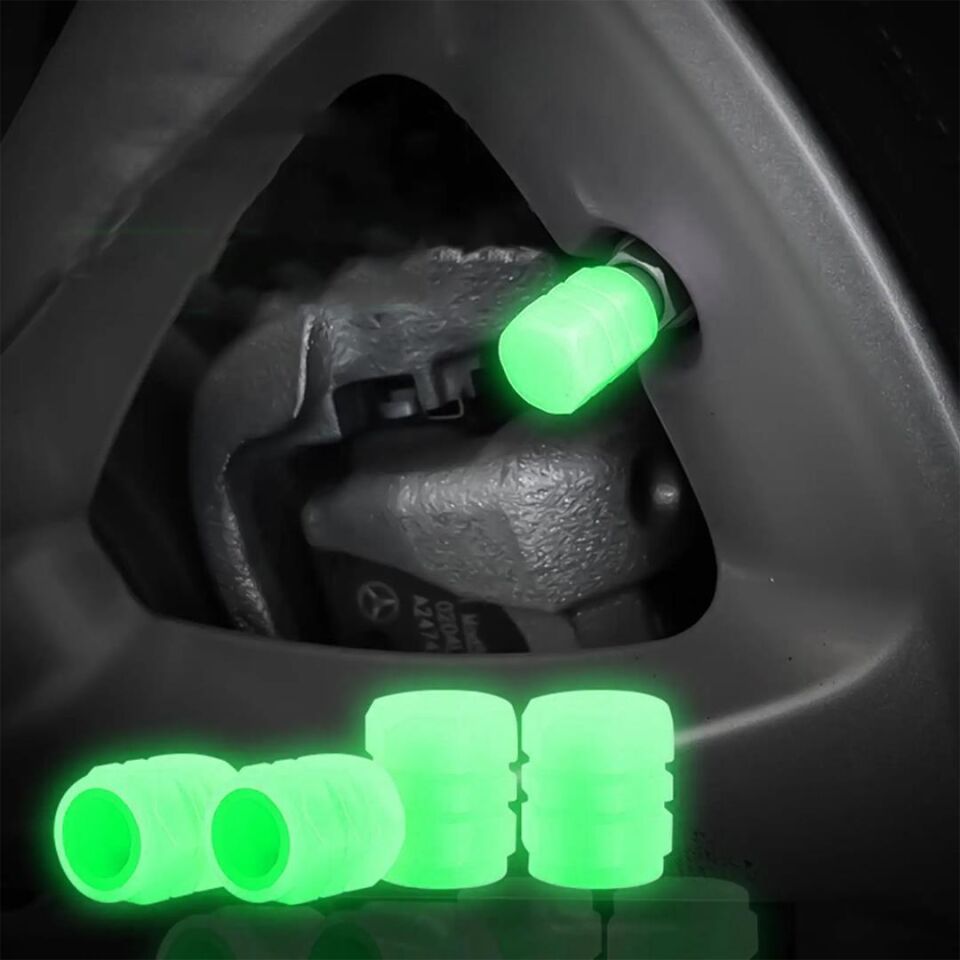 Ayt Sunup SN-21012 Yeşil Fosforlu Işık Saçan Lastik Sibop Kapak Tekli Fosforlu Oto Araç Lastik Sibop Kapağı