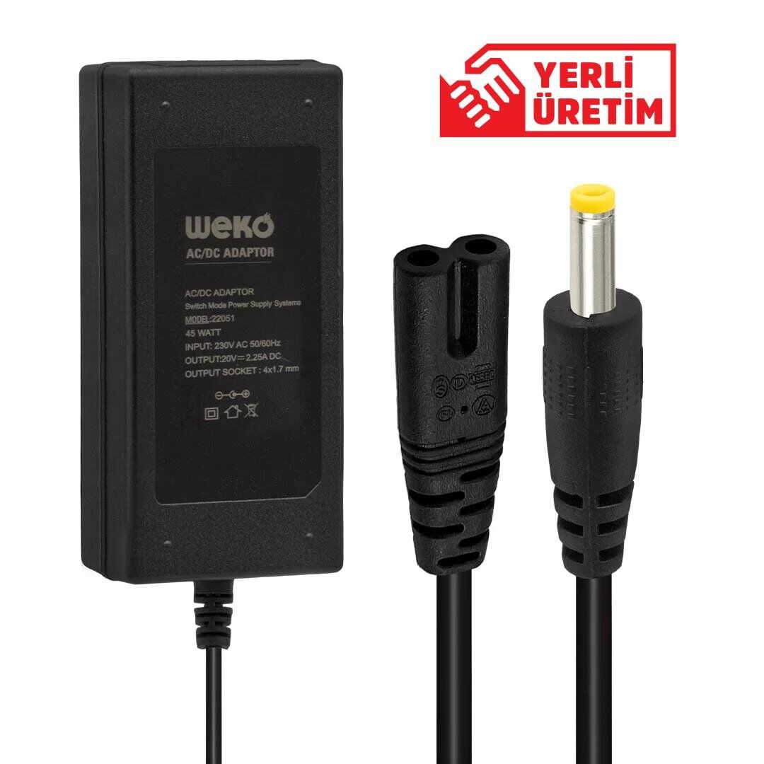 Ayt Weko 20 Volt 2.25 Amper 4.0 1.7mm Uçlu Notebook Adaptör Yerli Üretim