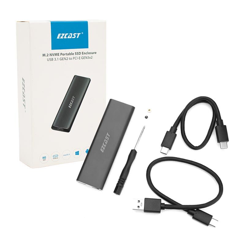 Ayt Powermaster Taşınabilir M.2 Nvme Ssd Destekli Usb 3.1 Type-C Ssd Harddisk Kutusu Sabit Sürücü Muhafazası