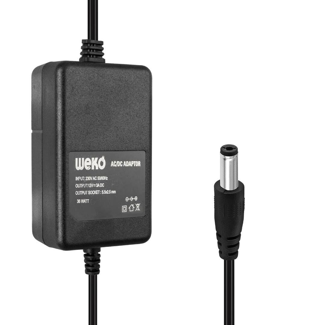 Weko 12 Volt 3 Amper 5.5 2.5 Uçlu Yerli Üretim Plastik Kasa Masaüstü Adaptör 12V-3A