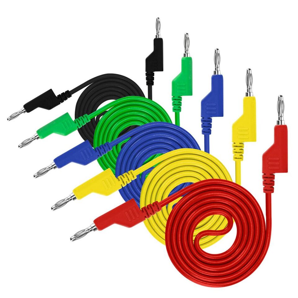 Ayt P1036 5 Renk 1 Metre 1000 Volt 19 AmperMultimetre Test Uçları Kablo Kiti Prob