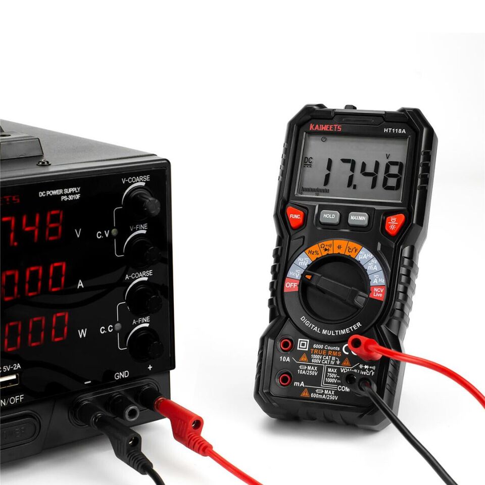 P1036 5 Renk 1 Metre 1000 Volt 19 AmperMultimetre Test Uçları Kablo Kiti Prob