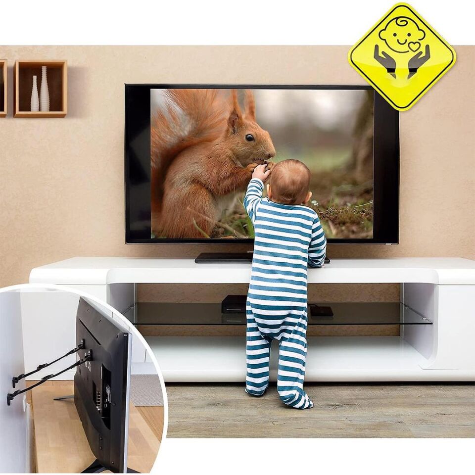 Ayt Pwr-22080 Lcd Led Tv Güvenlik Kemeri Unite Askı Aparatı Televizyon Sabitleyici Deprem Sabitleyici