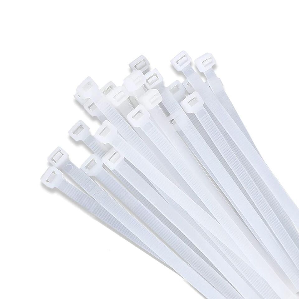 Ayt Powermaster PM-414 25 Cm Beyaz 3.6 Mm Kablo Bağı 100 lü Paket Klip Klemens Cırt Cırt