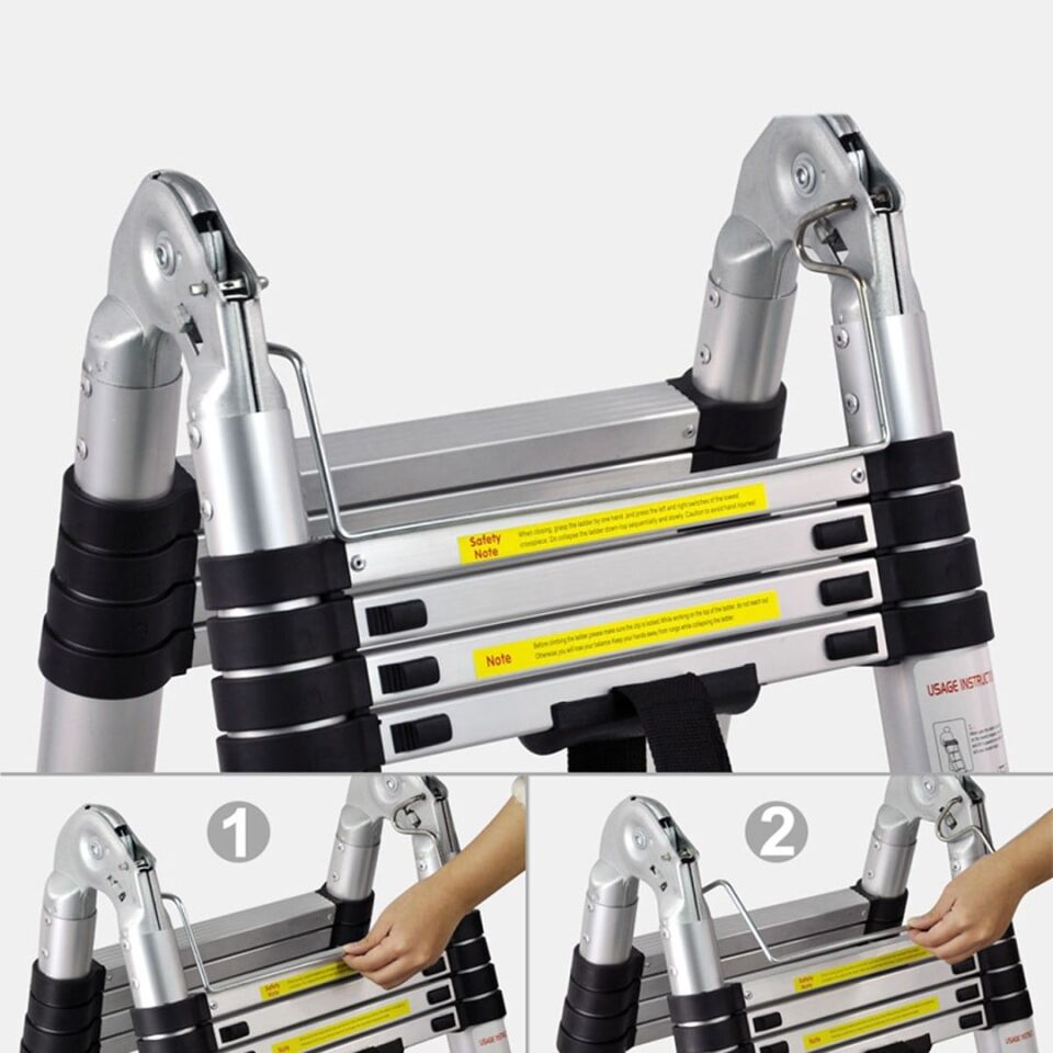 Sunup SN-29682 3.2+3.2 Metre Teleskopik Merdiven Karavan Port Tavan Çadır Tekne Katlanır Alüminyum