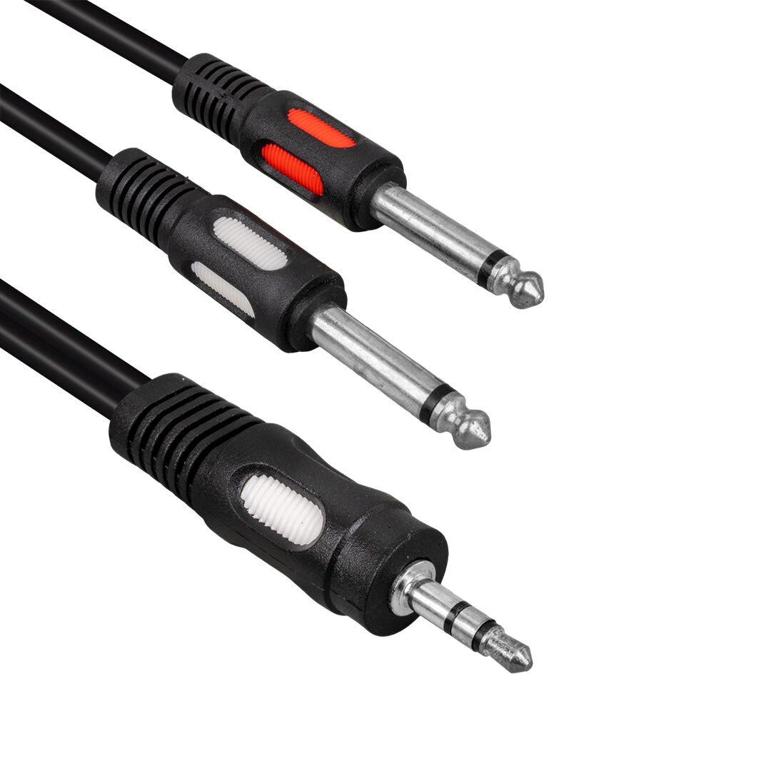 Ayt Powermaster PM-4284 3.5 mm Stereo Erkek 2x6.3mm Mono Erkek 1.5 Metre Kablo