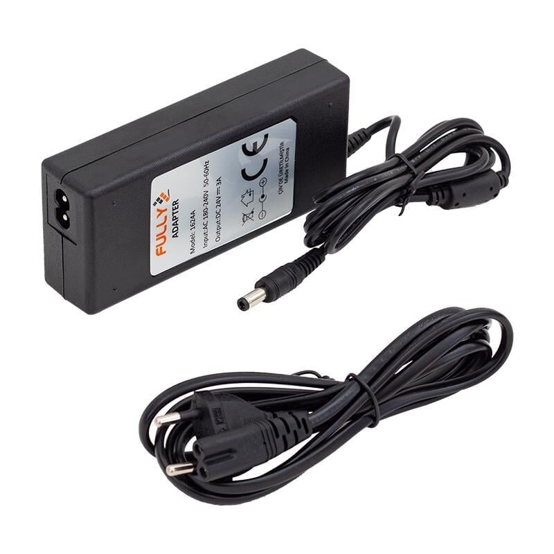 Ayt Fully O-1624A 24 Volt 3 Amper Plastik Kasa Masaüstü Adaptör Şarj Cihazı 5.5x2.5 Uç