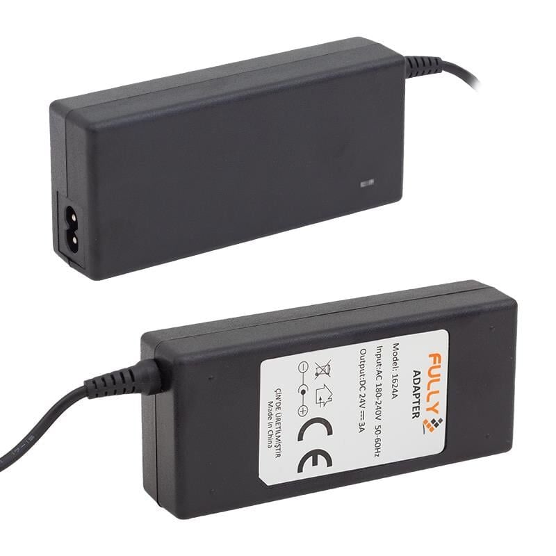 Ayt Fully O-1624A 24 Volt 3 Amper Plastik Kasa Masaüstü Adaptör Şarj Cihazı 5.5x2.5 Uç